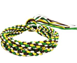 Cordons de brassard en polyester tressé pour Muay Thai avec pompon jaune, vert, marron, blanc - Product Image 4