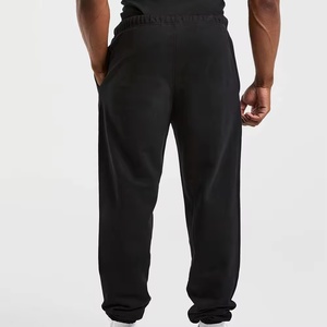 Pantalon de jogging streetwear personnalisé de haute qualité, coupe ample, en coton épais 600 GSM, gris, jambe large droite, pour homme - Product Image 2