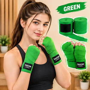 Bandages de boxe professionnels de 180 pouces en mélange de coton semi-élastique de qualité supérieure pour Muay Thai avec boucle de pouce renforcée - Product Image 4