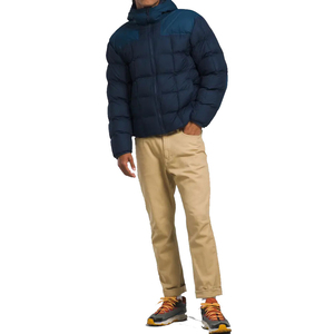 Men's Hooded Casual Puffer Jacket with Front Logo <b>Waterproof</b> & Windproof Soft Padding Warm Feel for Cold Weather - Product Image 1