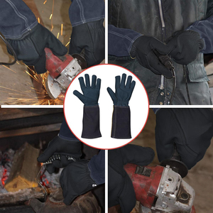 Wholesale Manufacturers Custom Logo Safety Working Welder <b>Gloves</b> Top Quality Grain Cowhide Leather Tig Welding Work <b>Gloves</b> - Product Image 3