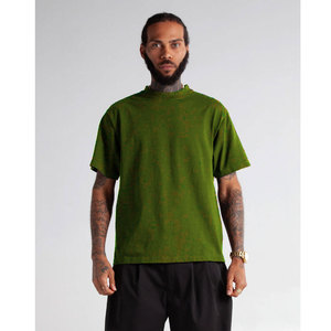 T-shirt en coton vert foncé pour homme, coupe classique, col rond, manches courtes, couleur unie, style décontracté - Product Image 4