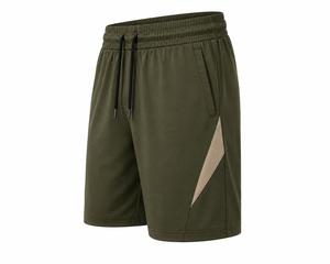 Shorts Bermuda Homme Vert Olive Séchage Rapide Écologique Respirant Taille à Cordon Coupe Décontractée Poches Logo Tricoté sur le Devant - Product Image 2
