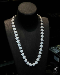 AARVA JEWELS Star Moissanite <b>Statement</b> <b>Necklace</b> 10K Gold Plated 925 Silver Luxury Wedding Party Unisex <b>Necklace</b> - Product Image 1