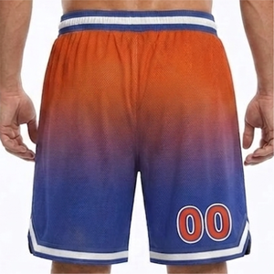Pantalones Cortos de Baloncesto para Hombre, Color Degradado, Impresión por Sublimación, Secado Rápido, Cintura con Cordón, Estilo Deportivo con Bolsillos - Product Image 5