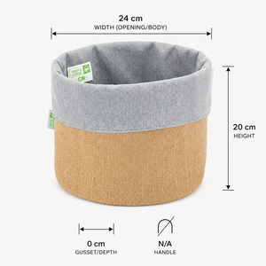 Natural Jute Bread Basket with 225 GSM Recycled Cotton Lining 24x20 cm Foldable Tabletop <b>Storage</b> Wholesale OEM Private Label - Product Image 2