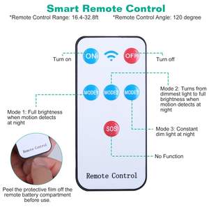 Lámpara de Pared Solar de 252 LED con Sensor de Movimiento PIR, IP65 Impermeable, Control Remoto para Garaje, Puerta Principal, Iluminación Exterior de Pared - Product Image 6