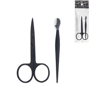 Kit de Recorte de Cejas Negro: Tijeras, Peine, Cuchilla, Pinzas y Cepillo para Pestañas - Product Image 6