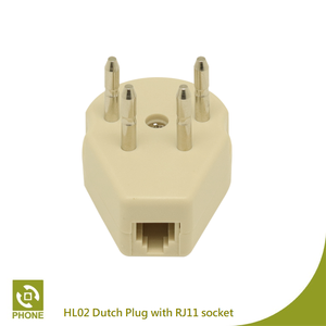 Adaptateur de prise hollandaise vers RJ11 pour accessoires téléphoniques, en ABS, certifié RoHS - Product Image 3