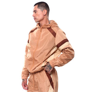 Wholesale High Quality Breathable Solid Front Hooded Winter <b>Nylon</b> Windbreaker Set Custom Logo <b>Men</b> Casual Two Piece <b>Tracksuit</b> OEM - Product Image 4