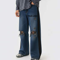 Jeans en denim slub personnalisés, streetwear respirant, en coton premium, décontracté, fabricant de vêtements OEM, marque privée, vente en gros