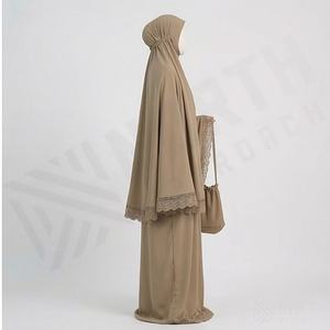Conjunto de Lujo: Abaya Musulmana con Bordado de Encaje Nida, Estampado Personalizado, Bolsas, Fundas, Ropa de Oración, Khimar Modesto, Moda Otoñal - Product Image 3