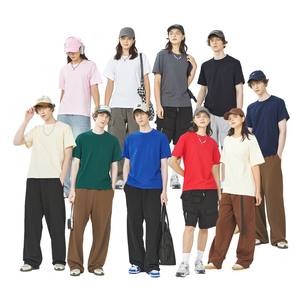 เสื้อยืดแขนสั้นผู้ชายสีพื้น ผ้าฝ้าย 100% สวมใส่สบาย รับสกรีนโลโก้ ระบายอากาศ แห้งเร็ว ขายส่ง - Product Image 1