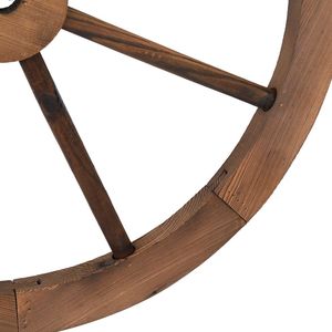 2 Pezzi Ruota di Carro in Legno Stile Western Antico da 24 Pollici, Decorazione da Parete per Giardino, Colore Marrone, Codice 95885929, Decorazioni da Appendere - Product Image 5