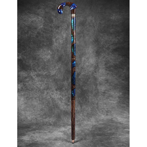 Bâton de marche en bois massif avec sangle en cuir, bâton de randonnée en bois avec embout renforcé en métal, canne en bois de qualité supérieure avec finition artistique - Product Image 1