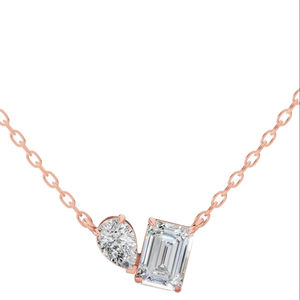 สร้อยคอจี้เพชรโทอี้โมอิโต10K ทำจากหินลูกแพร์และมรกตตัดดีไซน์เป็นโซ่อันทันสมัย - Product Image 1