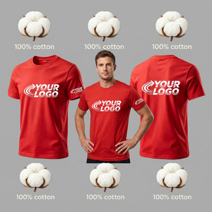 T-shirt homme rouge 100% coton, manches courtes, avec impression de logo personnalisé, col rond, coupe classique, tissu tricoté, fabriqué au Bangladesh - Product Image 4