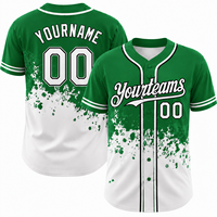 Jersey Baseball Bernapas Ramah Lingkungan Tahan Air Pakaian Luar Ruangan Cetak Kustom Kemeja Kancing Dewasa Unisex V-neck Pendek