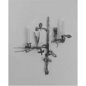 Ensemble de appliques murales en fer forgé artisanal, motif papillon, élégant, en métal noir mat, avec porte-bougie en verre pour bougie chauffe-plat - Product Image 5