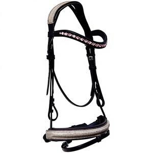 <b>SMART</b> LEATHER HORSE BRIDLE SOFTY <b>PADDED</b> NOSEBAND and BROWBANDS CROC PATENT DESIGN STAINLESS STEEL BUCKLES HORSE BRIDLE - Product Image 1
