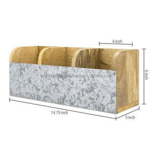 Porte-ustensiles de cuisine galvanisé enduit de poudre blanche Caddy de pique-nique en métal galvanisé de ferme rustique - Product Image 2