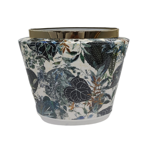 Pot en verre imprimé floral avec couvercle, pot de rangement décoratif, vase en verre de luxe à motif floral pour la décoration de la maison et la mise en scène de la table - Product Image 5