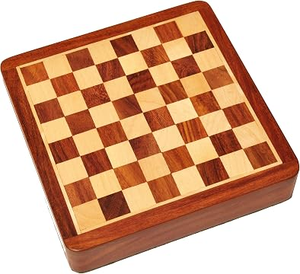 Jeu d'échecs rond en bois de 9 pouces avec tiroir et pièces magnétiques en bois de Sheesham, diamètre 9 pouces, pour les plus de 13 ans - Product Image 4