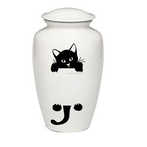Funeral Memorial Pet Cremación Urna con logotipo de gato y perro de alta calidad Perro Metal Cremación Urna Precio de fábrica Blanco Brillante - Product Image 2