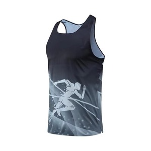 Custom <b>Mens</b> Solid Plus Size Running <b>Singlet</b> Quick Dry Breathable Spandex/Polyester O-Neck Sleeveless Sportswear with Custom Logo - Product Image 4