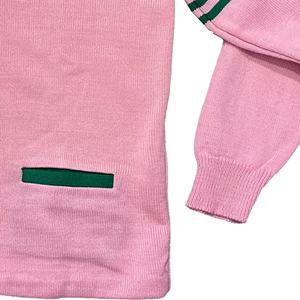 Vente en gros de pulls en tricot brodés personnalisés pour femmes cardigan de couleur à col en V de style universitaire pull en tricot à motifs - Product Image 4