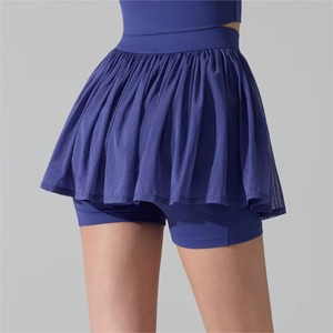 Jupe plissée personnalisée pour femme, taille haute, 2 en 1, sportive, pour la course à pied, le tennis, le paddle, le golf, le pickleball, avec poche - Product Image 2
