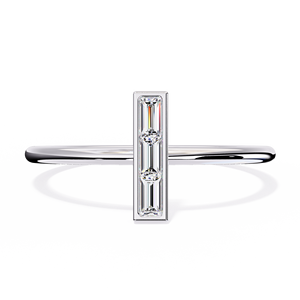18K Solid Gold Natural Baguette <b>Diamond</b> <b>Ring</b> for Women Minimalist Stackable Bar Wedding Band Earth-Mined Fine Jewelry Supplier - Product Image 2