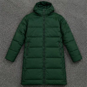 เสื้อโค้ทยาวมีฮู้ดแบบ unisex สีเขียวล้วน สำหรับฤดูหนาว อุ่นสบาย สวมใส่ได้ทุกวัน แขนยาว ปิดด้วยซิป ผลิตจากผ้าโพลีเอสเตอร์มาตรฐาน - Product Image 1
