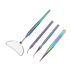 Nouvel Outil de Beauté Personnalisé : Pince à Épiler pour Extensions de Cils en Acier Inoxydable Multicolore (4 Pièces) avec Miroir et Logo Personnalisé 2026 - Product Image 4