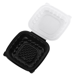 Contenedor de Alimentos Reutilizable para Llevar, Apto para Microondas, de PP Negro, con Tapa Transparente, Desechable, para Viajes y Picnic, Libre de BPA, Reciclable, Diseño Moderno - Product Image 3