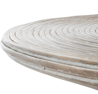 Table d'appoint bohème moderne Bella en rotin naturel et bois d'acajou, table basse pour salon ou meuble TV