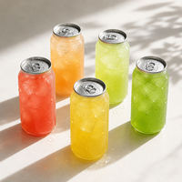 Bocal à Boissons PET à Anneau Ouvrant avec Logo Personnalisé, 300ml/500ml/650ml, Canettes en Plastique Transparentes pour Soda, Jus, Eau et Crème