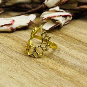 Market Favorite Brass Lotus <b>Ring</b> <b>Boho</b> Floral <b>Rings</b> Women Brass <b>Ring</b> Women 18k Gold Plated <b>Boho</b> Lotus Jewelry Wholesale/OEM/ODM - Product Image 3