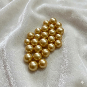 1 ensemble de perles dorées de mer du Sud pour collier, directement provenant de la ferme locale, ensemble de colliers, qualité A, taille des perles 9-10 mm - Product Image 3