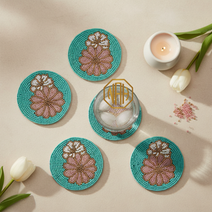 2026 Premium Eco-Friendly Modern Round Stone Bead 10mm Thick Durable <b>Drink</b> <b>Coasters</b> Home & Office Tableware Decorative Mats Pads - Product Image 1