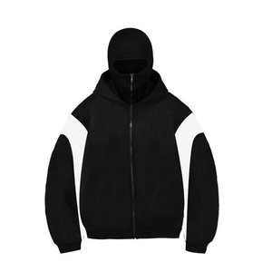 Sudadera con Capucha de Alta Calidad, Bordada con Logotipo Personalizado, Estilo Urbano Invernal, Unisex, Resistente al Viento, Tipo Balaclava, Lavada y Desteñida, 100% - Product Image 4