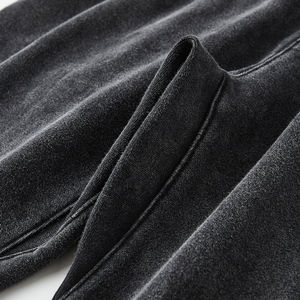 Pantalon de survêtement homme en coton 400 g/m² gris, coupe large droite, style baggy, délavé à l'acide, vintage, épais, vierge, pour fabricant - Product Image 3