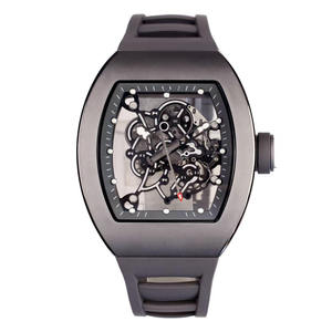 Montre mécanique automatique de luxe 055 avec boîtier en céramique élégant, design squelette visible, verre saphir, aiguilles en caoutchouc, étanche 10 bars - Product Image 6