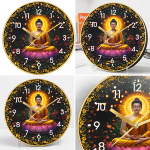 Reloj de Pared de Cuarzo Silencioso con Diseño de Buda, Impresión Digital Personalizada para Decoración de Meditación, Sala de Estar y Oficina - Regalo del Día de la Madre - Product Image 4