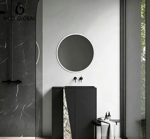 Lavabo de Pedestal Moderno para Baño de Apartamento, con Empalmes de Piedra Natural, Marca OEM, Hecho en Malasia, para Interiores Contemporáneos - Product Image 6