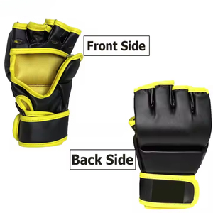 Wholesale 4oz Leather MMA Grappling <b>Gloves</b>-<b>Moisture</b> Wicking Lace-Up Closure for Wrist Custom Colors/Logo Boxing Muay <b>Gloves</b> - Product Image 6