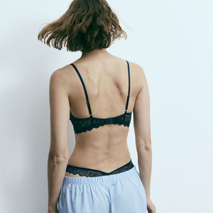 Culotte taille haute sans couture pour femme, style sportif, invisible, en Spandex/Nylon découpé au laser, avec nœud, respirante - Product Image 4
