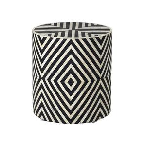 Table à tiroirs en os incrusté de la marque ILAHI, design moderne, détails en agate, rangement à trois niveaux, meuble portable pour la maison - Product Image 4