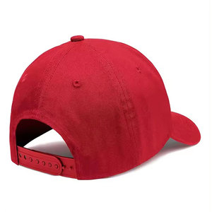 Casquette de baseball en coton rouge à 6 panneaux, réglable, unisexe, couleur unie, décontractée pour adultes - Product Image 6