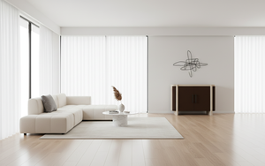 Buffet moderne à 2 portes en chêne massif pour salon - Rangement résistant à l'eau avec design minimaliste - Product Image 4